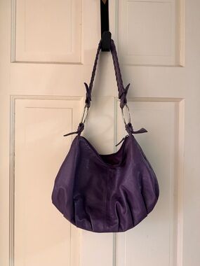 SOLD
Braided-Handle Purple Shoulder Hobo Bag